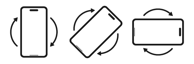Rotate Your Phone Icon Set Vector Illustration