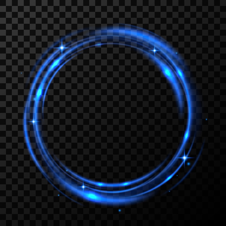 Round blue shiny in transparent background