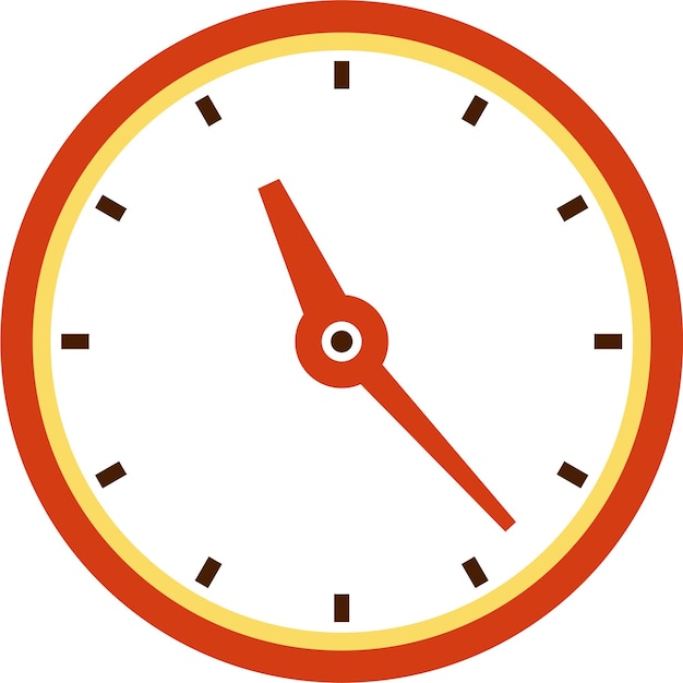 Round Circle Wall Clock Icon in Flat Style