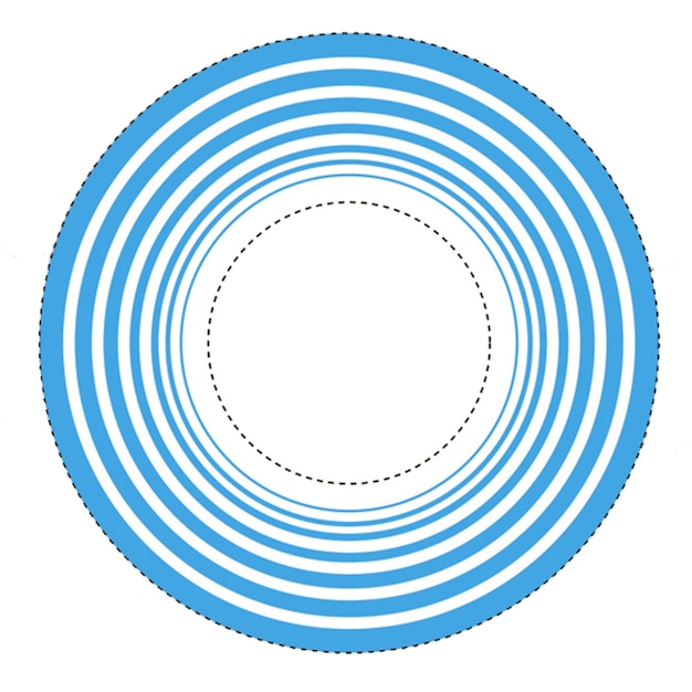 Round icon with blue circles pattern