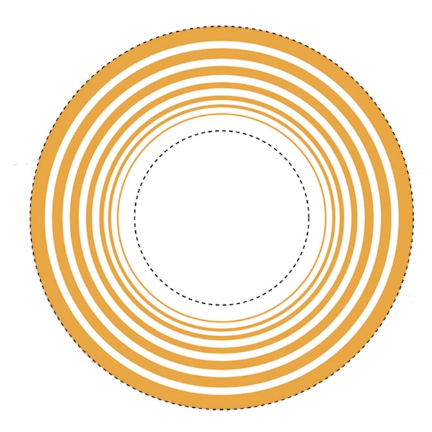 Round icon with orange circles pattern