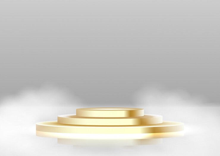 Round podium, pedestal or platform white