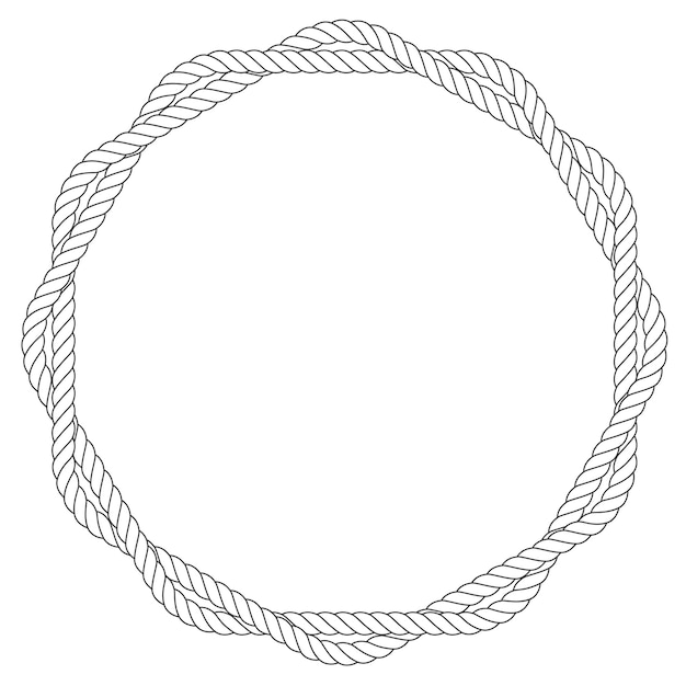 round rope frame with two twisted ropes nautical circle frame vector