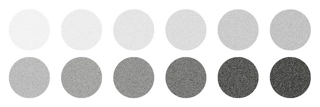 Round shaped dotted objects stipple elements fading gradient stippling dotwork drawing shading using