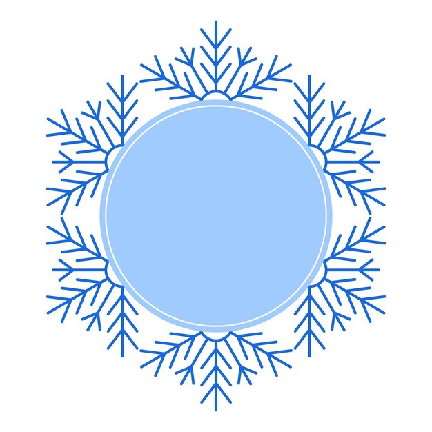 Round Vector blue Christmas winter frame made of snowflake with place for text Perfect copyspace