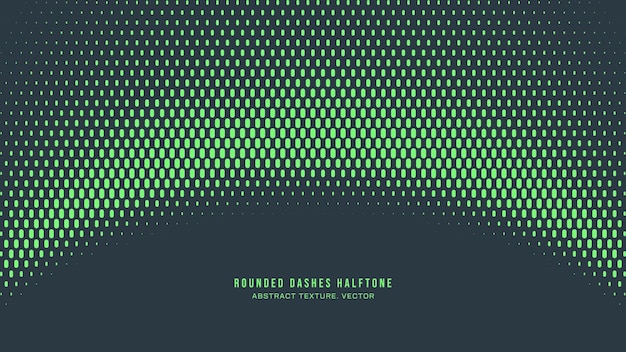 Rounded dashes halftone pattern arc border vector turquoise abstract background