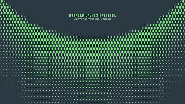 Rounded dashes halftone pattern semi circle border vector turquoise abstraction