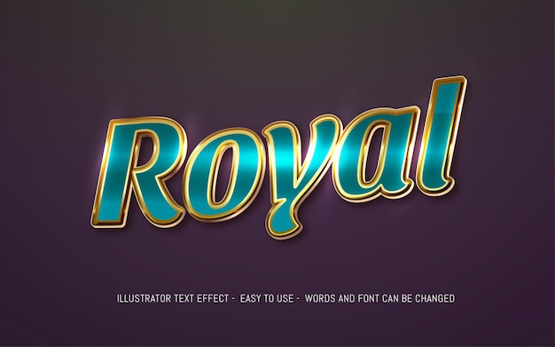 royal 3d text editable style effect template