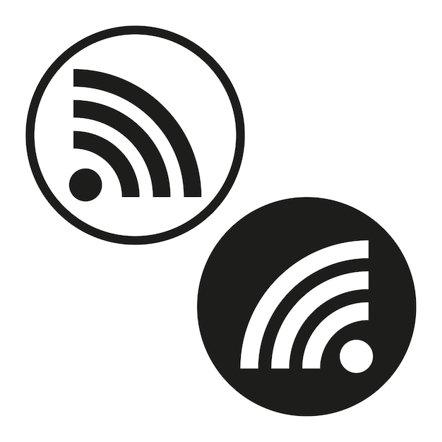 RSS icon set in circle Vector illustration EPS 10 Stock image