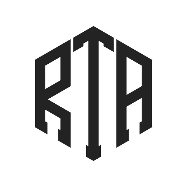RTA Logo Design Initial Letter RTA Monogram Logo using Hexagon shape