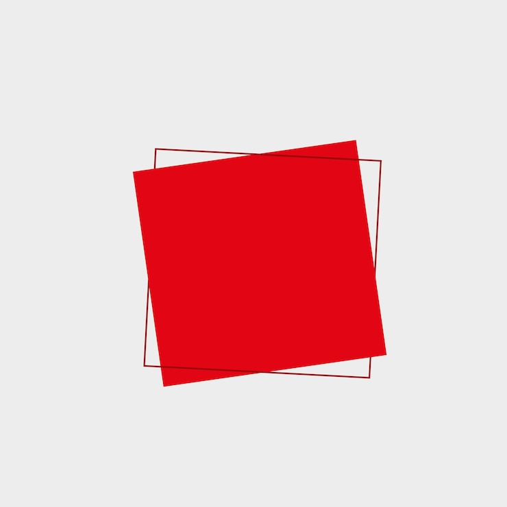 Vector ruang teks persegi merah kosong dalam desain vektor datar