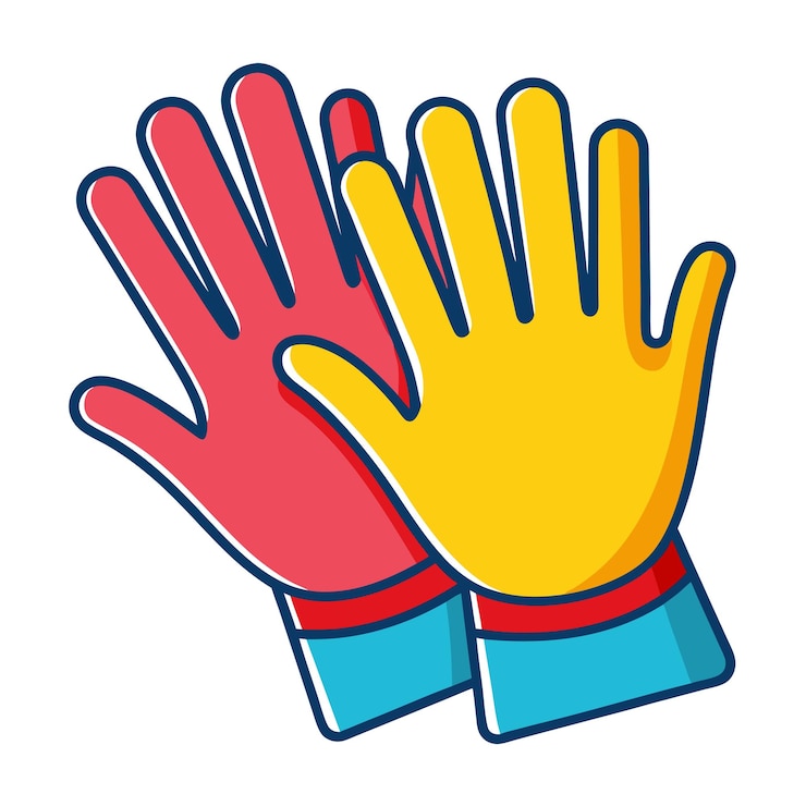 Vector rubber gloves clipart cartoon style vector illustration