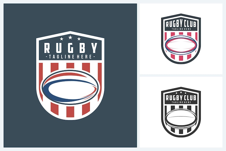Rugby logo sport design template rugby emblem vector rugby tournament badge logo design vector