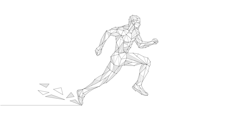Vector running athlete olympic games male fitness athlete