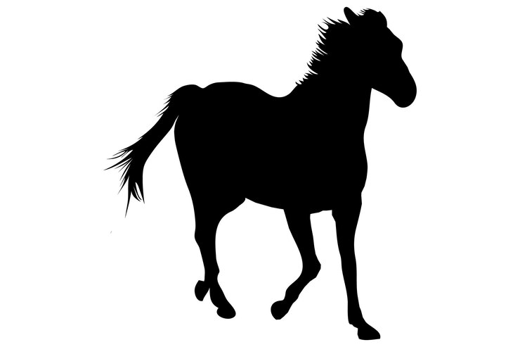Vector running horse silhouette on white background isolated vector