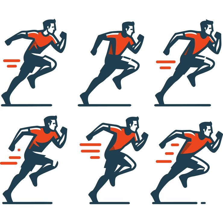 Vector running players set