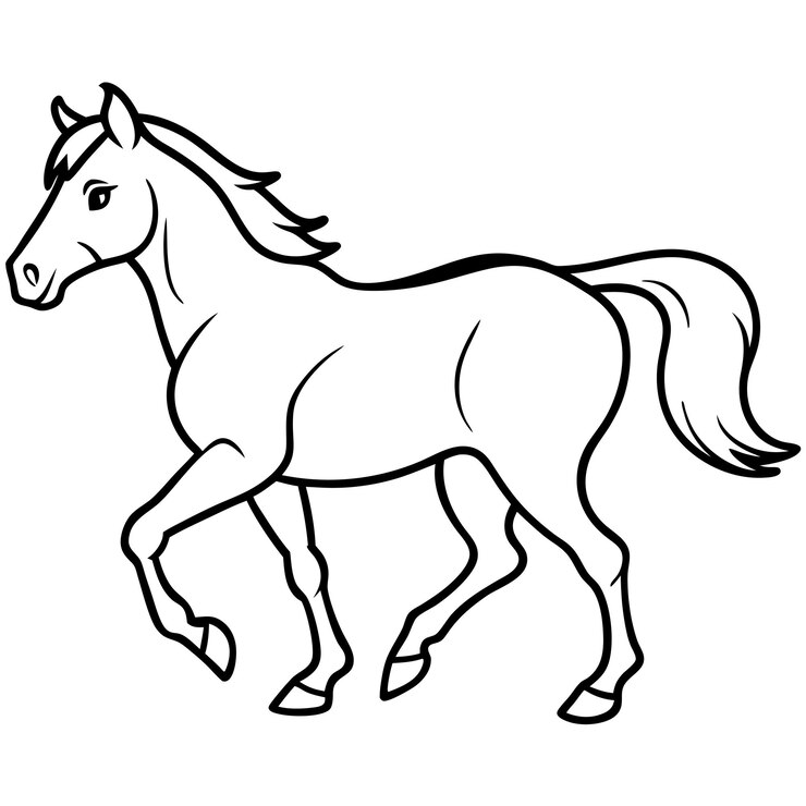 Vector runninghorsevectorillustrationonwhitebackground