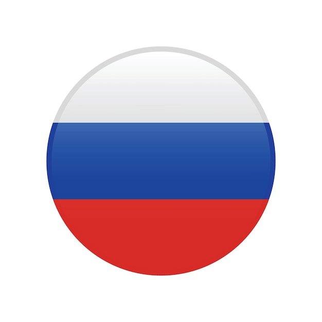 Russia circle flag logo icon computer vector illustration design