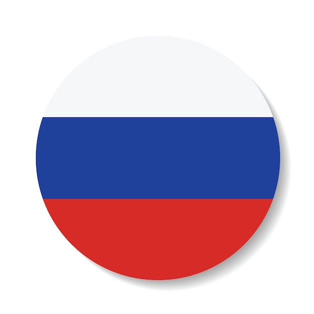 Russia circle flag logo icon digital vector illustration