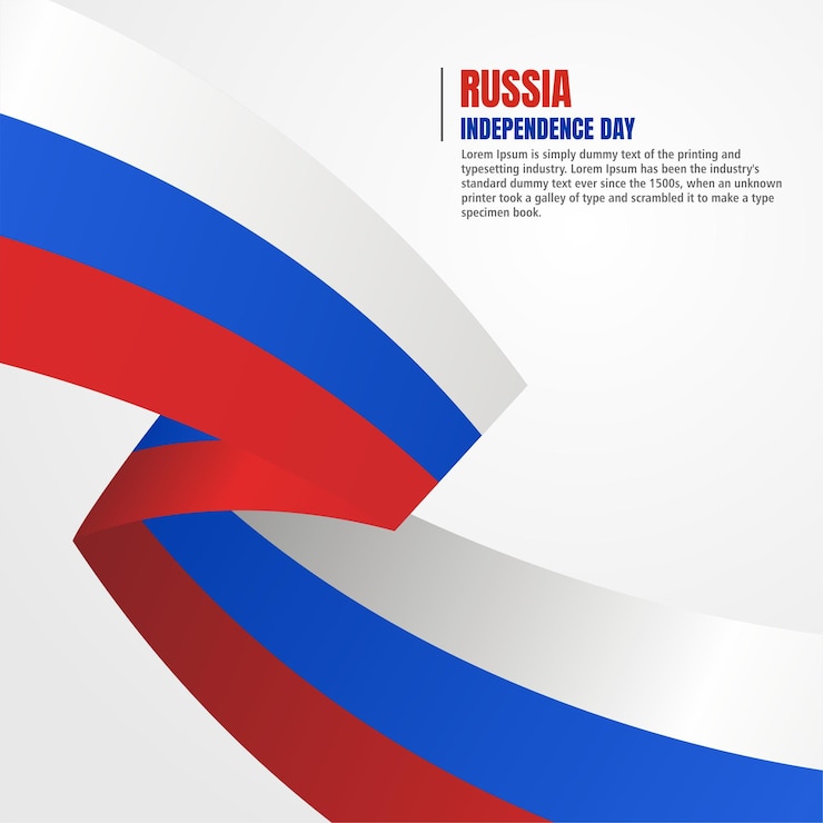 Vector russia independence day flag illustration