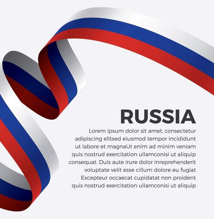 Vector russia ribbon flag vector illustration on a white background premium vector