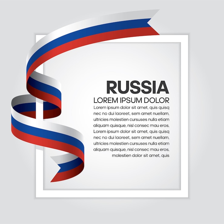 Vector russia ribbon flag, vector illustration on a white background