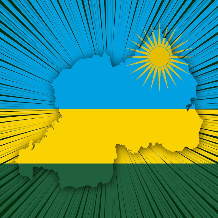 Vector rwanda independence day map design