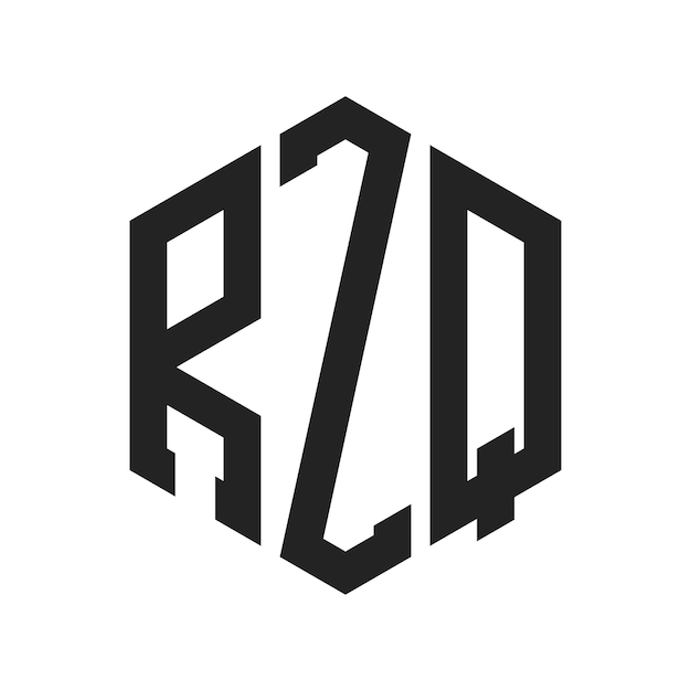 RZQ Logo Design Initial Letter RZQ Monogram Logo using Hexagon shape