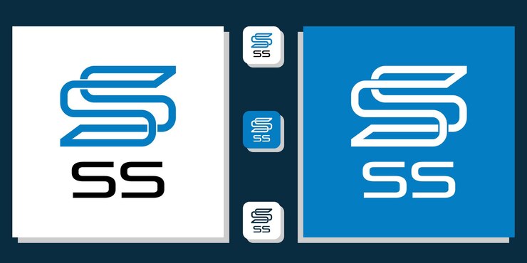 Vector s s symbol monogram initial alphabet sign identity with app template