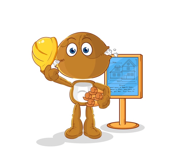 Sack doll Architect illustration character vector