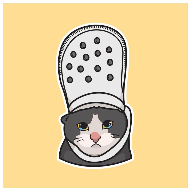 Vector sad cat meme vector cute illustration