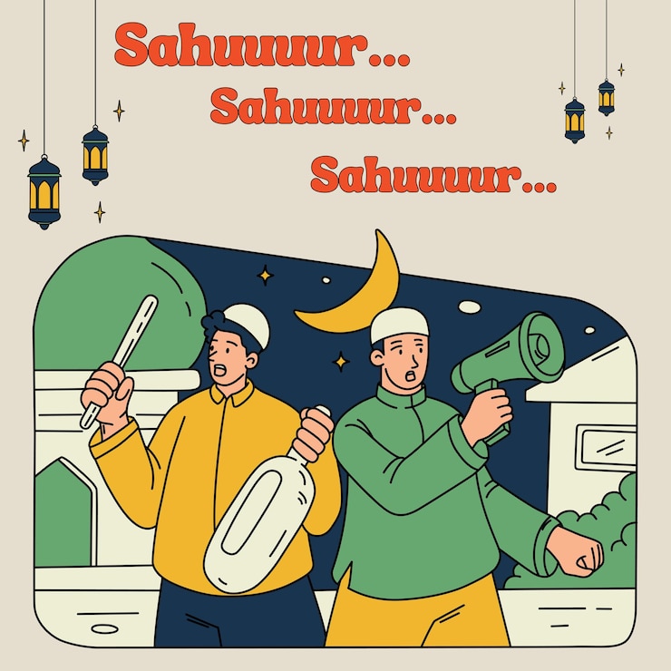 Vector sahur ilustrasi instagram feeds