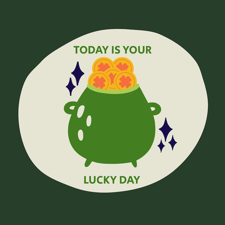 Vector saint patrick's day vector illustration concept with pot coins and typography