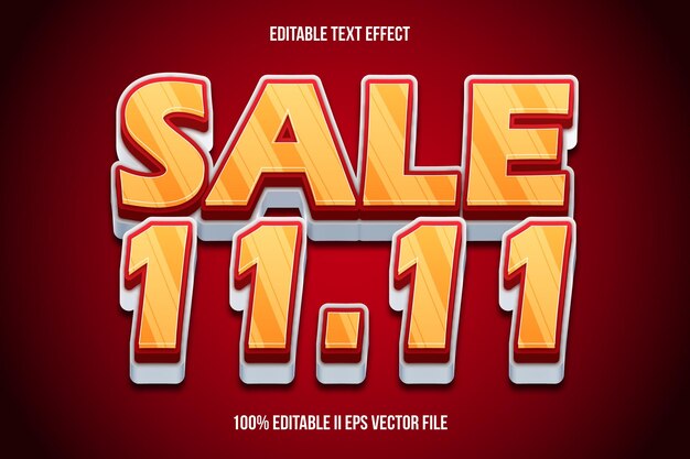 sale 11 11 editable text effect 3d emboss gradient style