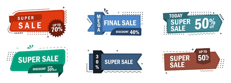 Sale banner templates design Special offer tags Super sale discounts Flash sale discount Mega sale offer Big Sale Special sale Discount tag vector set