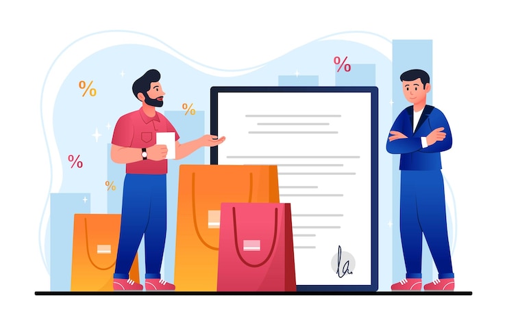 Vector sales representative concept
