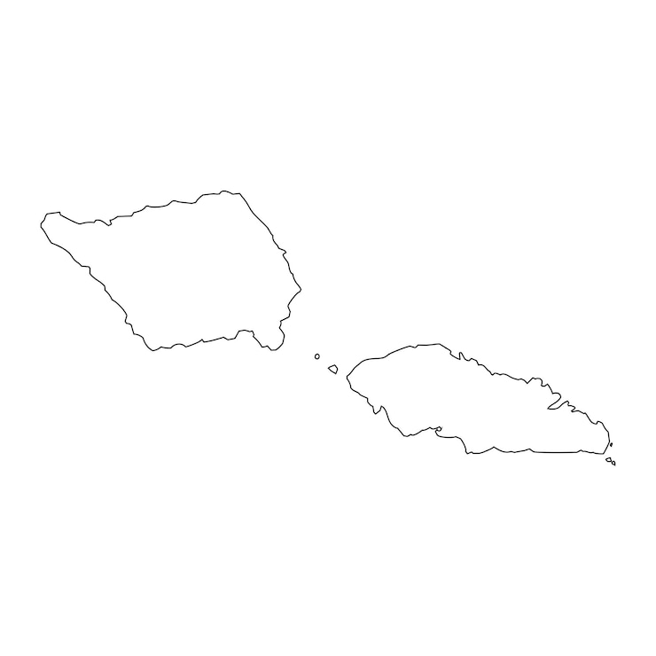 Vector samoa islands map vector illustration