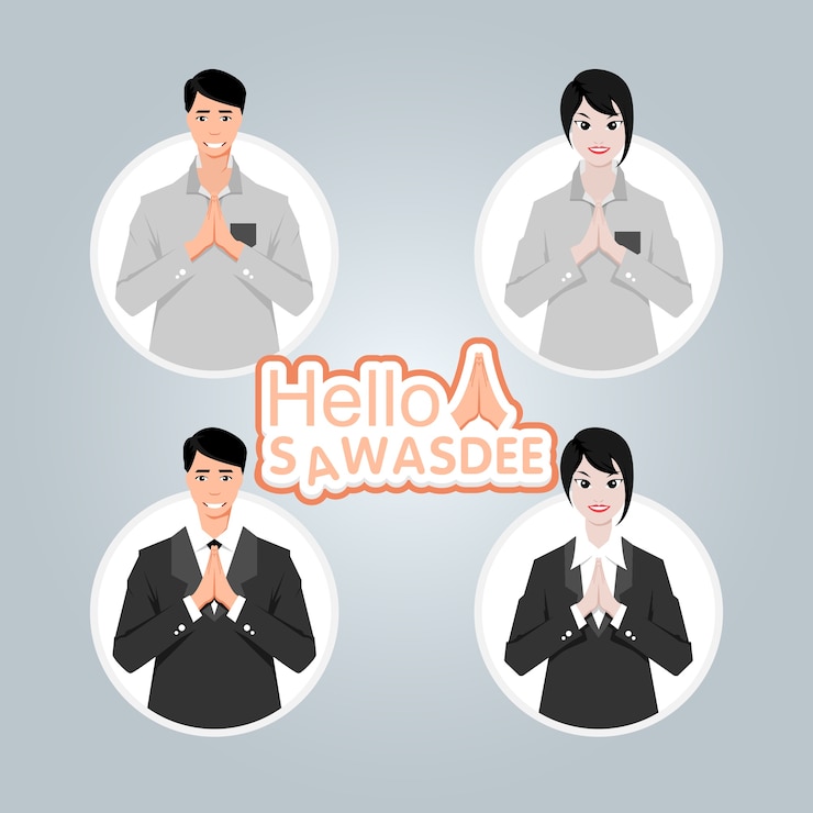 Vector sapaan gaya thailand