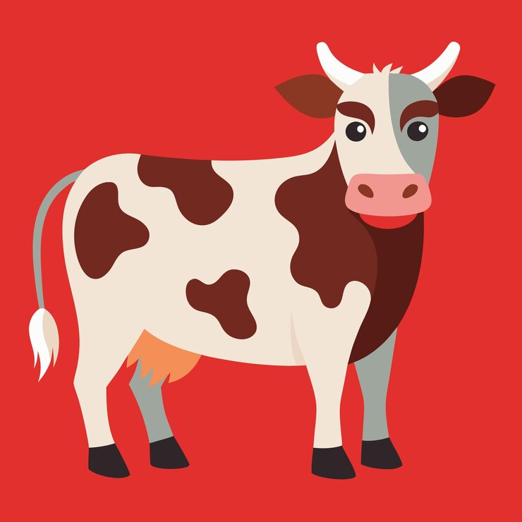 Vector sapi di padang rumput