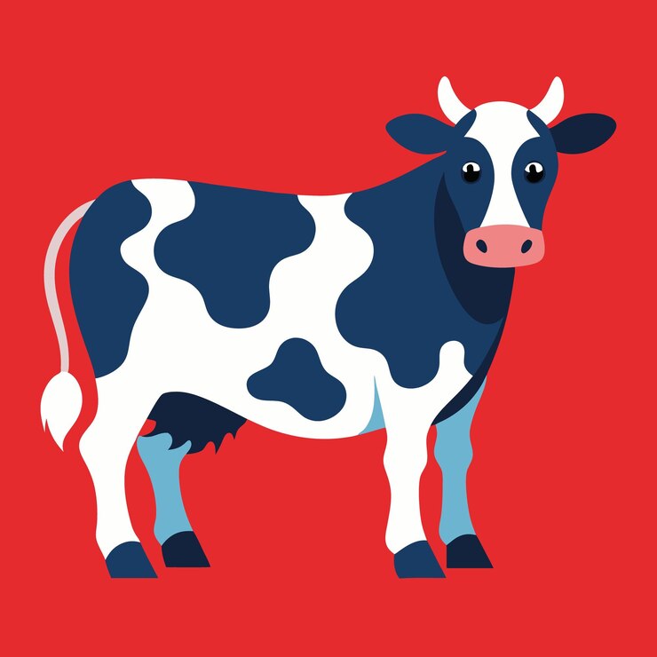 Vector sapi di padang rumput