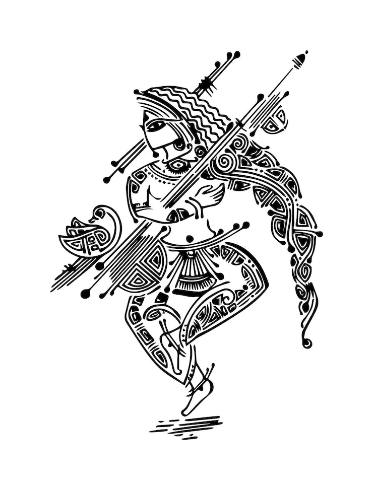 Vector saraswati goddess of knowledge