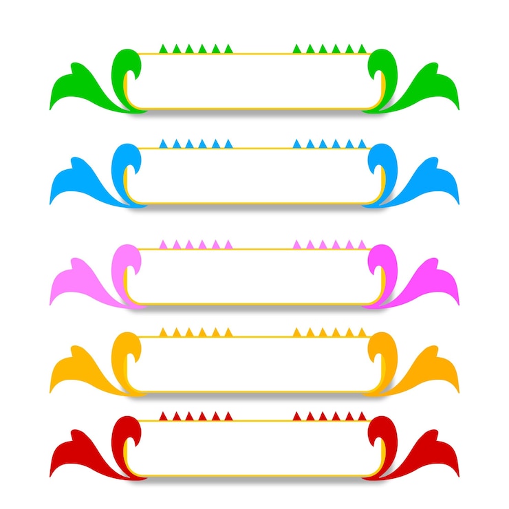 Vector satu set banner penuh warna dengan warna yang berbeda
