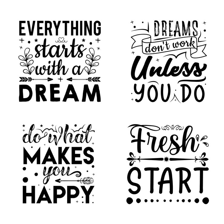 Vector satu set kutipan motivasi