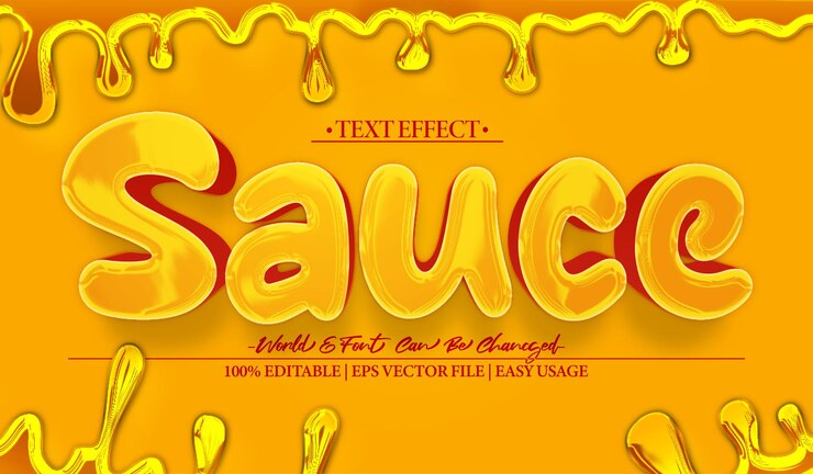 Vector sauce vector text effect editable alphabet red hot food kitchen