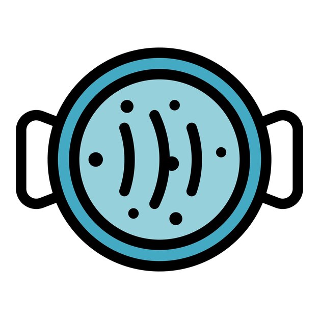 Saucepan top view icon Outline saucepan top view vector icon color flat isolated