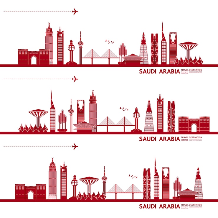 Vector saudi arabia travel destination   illustration.