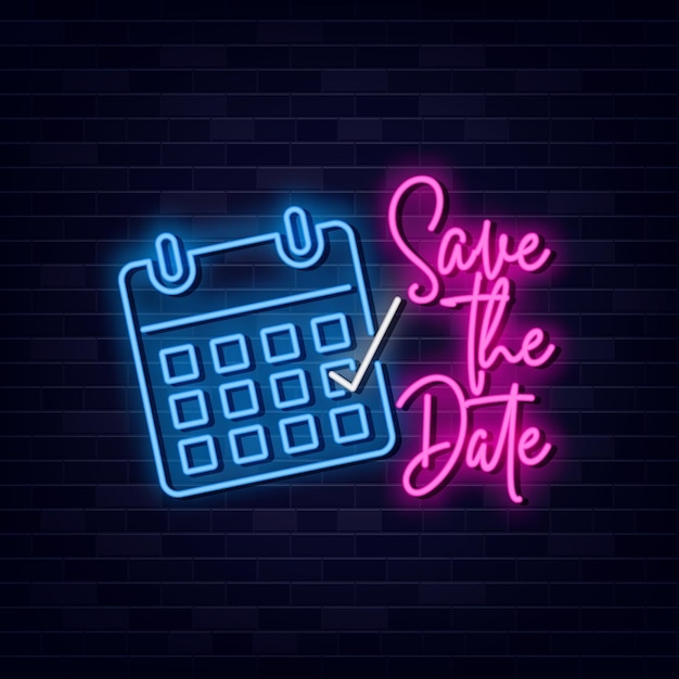 Save The Date Symbol Light banner Light art