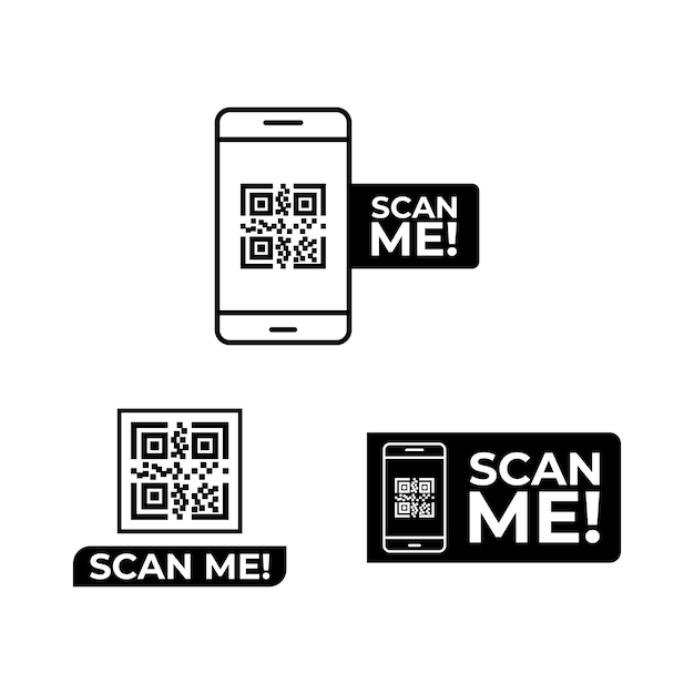 scan qr code mobile logo design concept idea