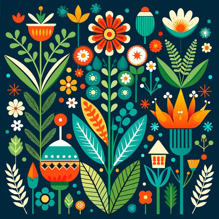Vector scandinavian colorfulal design pattern vector background
