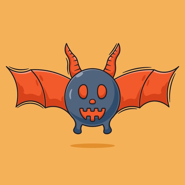 scary bat vector illustration cartoon for halloween event